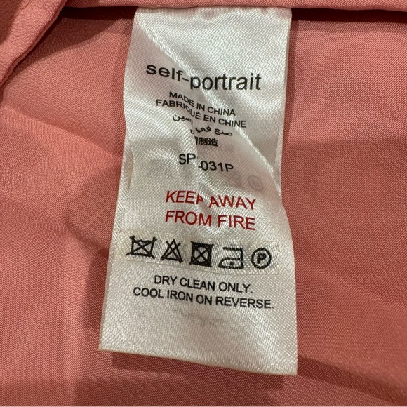 Self-Portrait | Lace Frill Asymmetric Cold-Shoulder Fit & Flare Pink Mini Dress - Picture 15 of 16